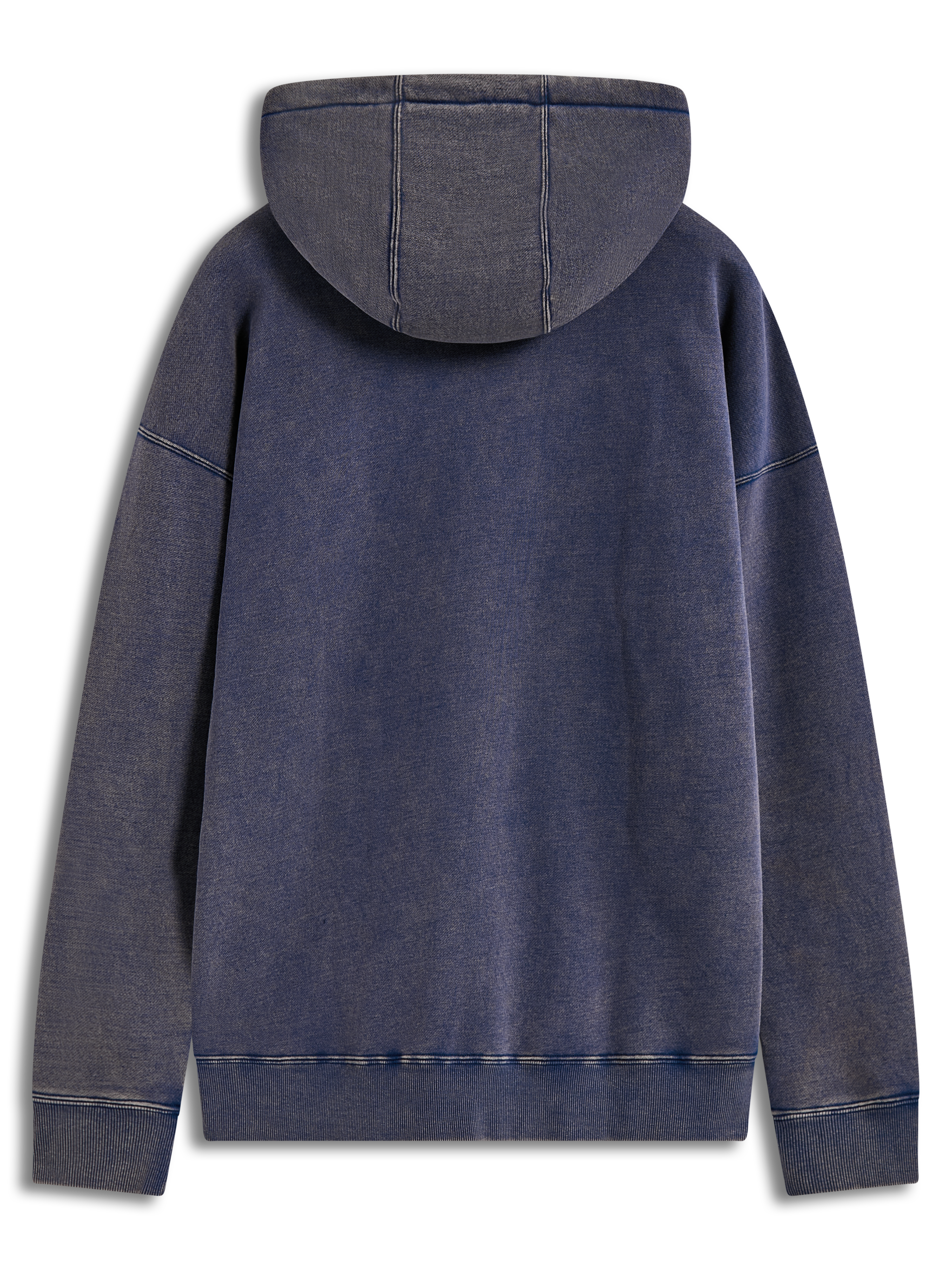 Alpinestars Infinite Washed Oversized Hoodie, niebieska bluza z kapturem, efekt snow-wash, luźny krój, widok z tyłu