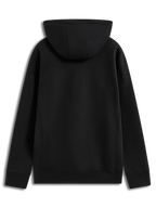 Alpinestars Shaw Oversized Hoodie, czarna bluza z kapturem o luźnym kroju, polar, widok z tyłu z przeszyciami i ściągaczami.