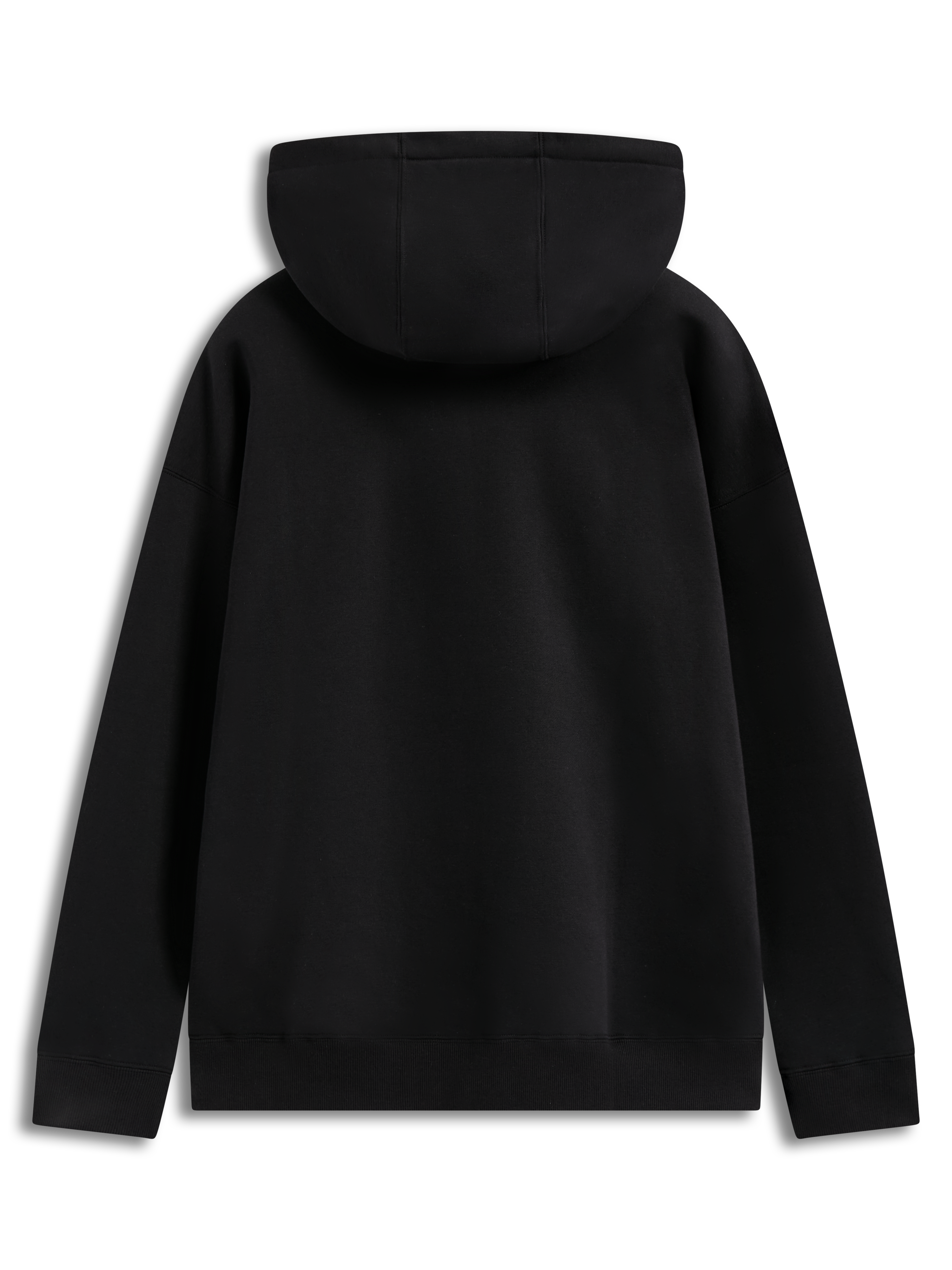 Alpinestars Prelude Oversized Hoodie, czarna sportowa bluza z polaru, widok z tyłu, luźny fason i prążkowane ściągacze.