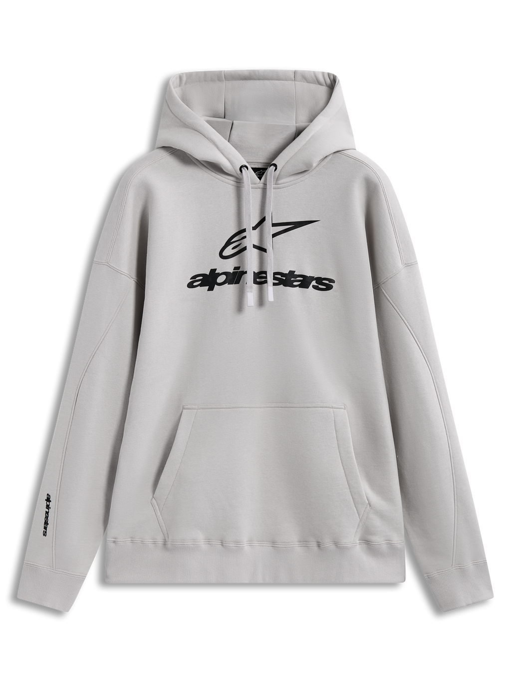 Alpinestars Prelude Oversized Hoodie, piaskowa bluza z kapturem, luźny krój, wypukłe logo i kieszeń kangurka.