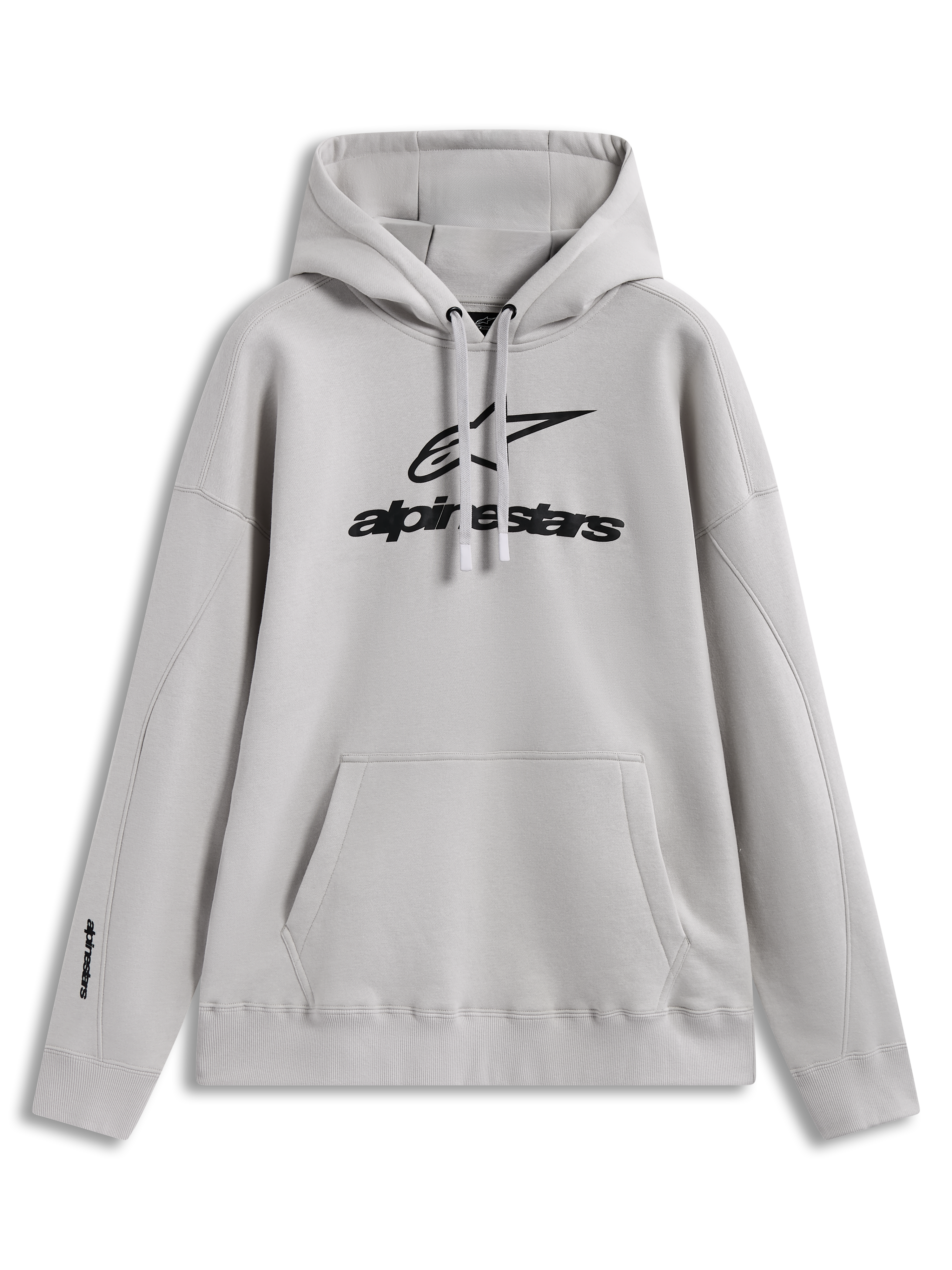 Alpinestars Prelude Oversized Hoodie, piaskowa bluza z kapturem, luźny krój, wypukłe logo i kieszeń kangurka.