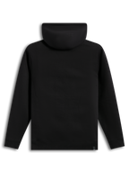 Alpinestars Race Wordmark Hoodie, czarna bluza polarowa z kapturem, widok z tyłu ze ściągaczami na mankietach i dole, casualowa odzież sportowa