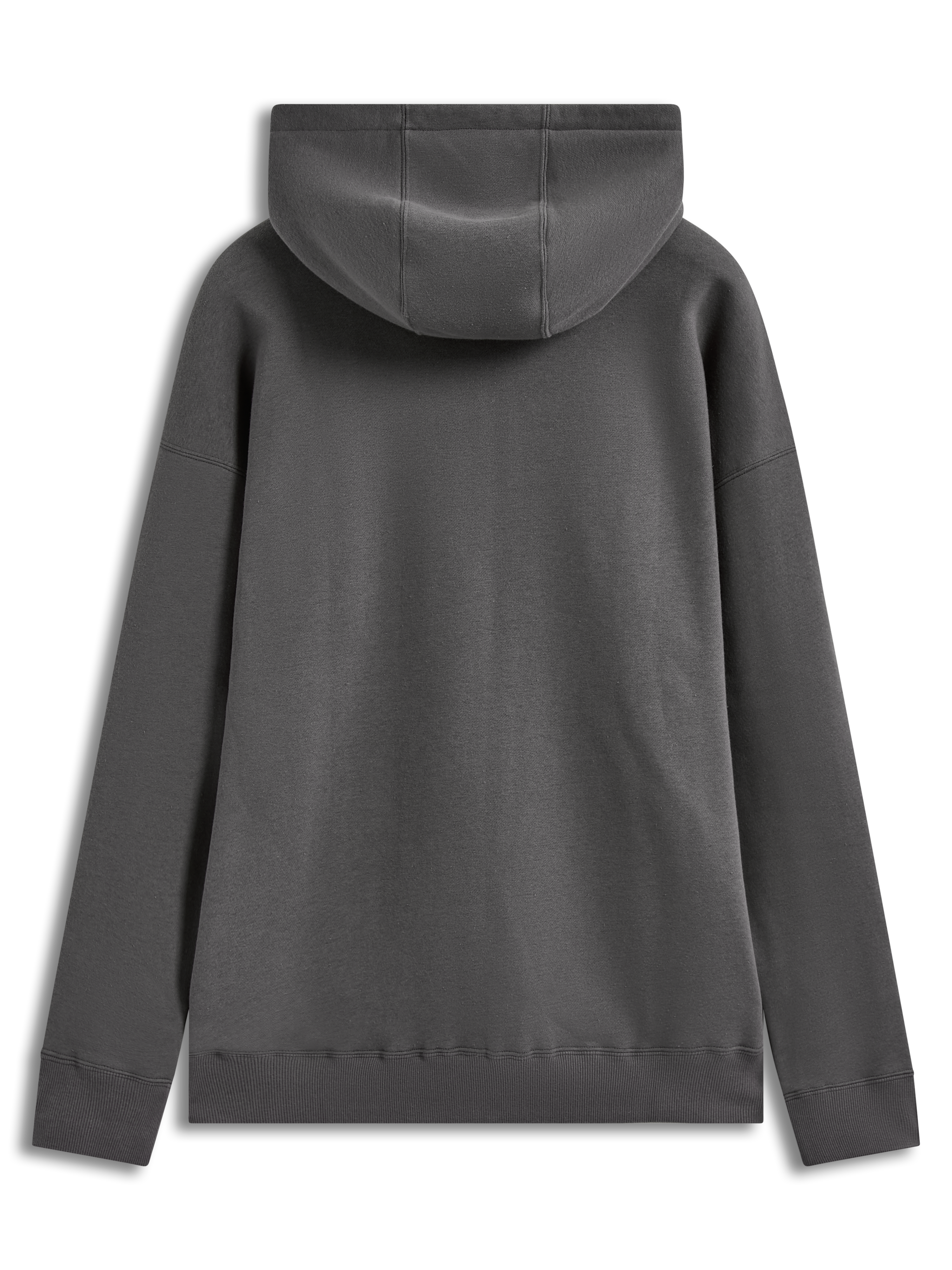 Alpinestars Entity Oversized Hoodie, szara polarowa bluza, tył z dużym kapturem i ściągaczami, odzież sportowa.