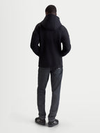 Alpinestars Entity Oversized Hoodie, Men's Sportswear Zip Fleece, Black, Back View on Model, Relaxed Oversized Fit, Cotton and Recycled Polyester Blend, Casual Motorsport Apparel