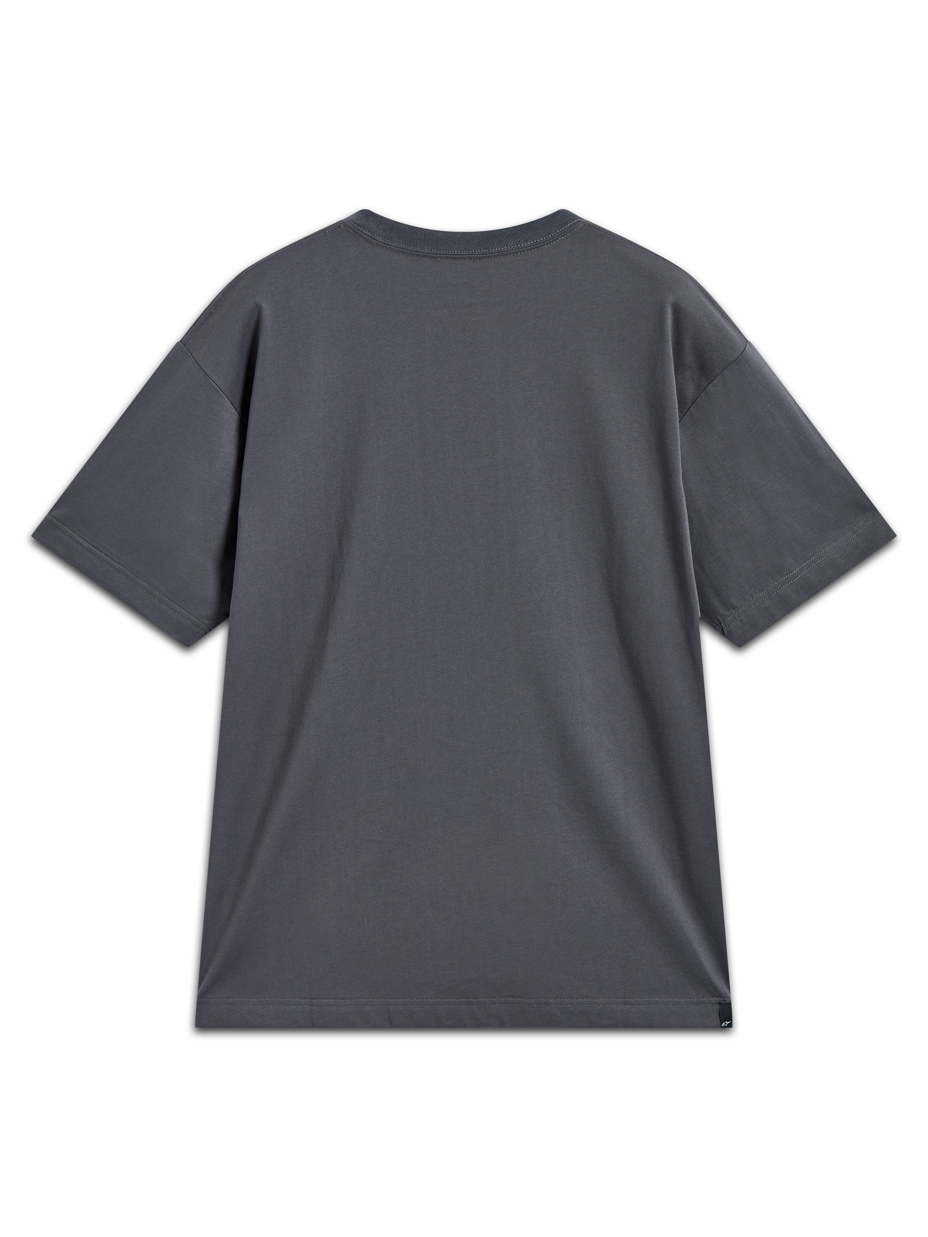 Alpinestars Chalk Oversized CSF Tee, gray relaxed-fit cotton-poly blend sportswear shirt shown from the rear.