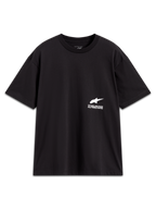 Alpinestars Institute Oversized CSF Tee, czarna koszulka z krótkim rękawem, krój oversized, białe logo i slogan One Goal One Vision, codzienna odzież sportowa