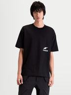 Alpinestars Koszulka Institute Oversized CSF, męska koszulka sportowa z krótkim rękawem, czarna z białym logo na klatce piersiowej, luźny krój oversized, codzienna odzież sportowa w stylu motorsportowym