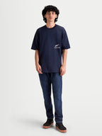 Alpinestars Institute Oversized CSF Tee, granatowa męska koszulka z krótkim rękawem, krój oversize, małe białe logo na piersi, codzienna odzież sportowa