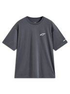 Alpinestars Mandate Oversized CSF Tee, charcoal gray short-sleeve sportswear shirt with white puff-print logo.