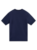 Alpinestars Cypress CSF Tee, granatowa koszulka z krótkim rękawem, widok z tyłu, wykonana z mieszanki bawełny i poliestru.