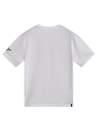 Alpinestars Race Wordmark CSF Tee, biała koszulka z krótkim rękawem, widok z tyłu z czarnym logo Ageless na rękawie.