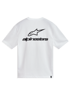 Alpinestars Combo Back CSF Tee, biała koszulka z krótkim rękawem, duża czarna grafika logo Astars na plecach, styl sportowy