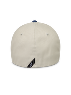 Alpinestars County Canvas Hat, piaskowa i niebieska czapka z daszkiem, elastyczny tył, widok z tyłu.