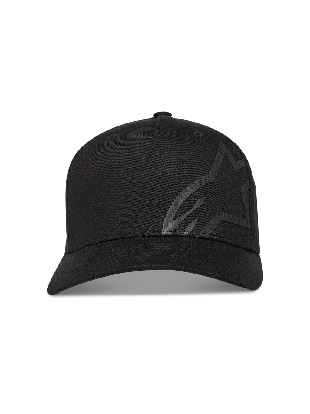 Alpinestars Maze Hat, Motorsport Sportswear Cap, Black, Twill Fabric with Textured Astars Logo and Curved Bill.