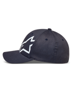 Alpinestars Maze Hat, ciemnoszara czapka sportowa z zakrzywionym daszkiem i białym teksturowanym logo Astars.