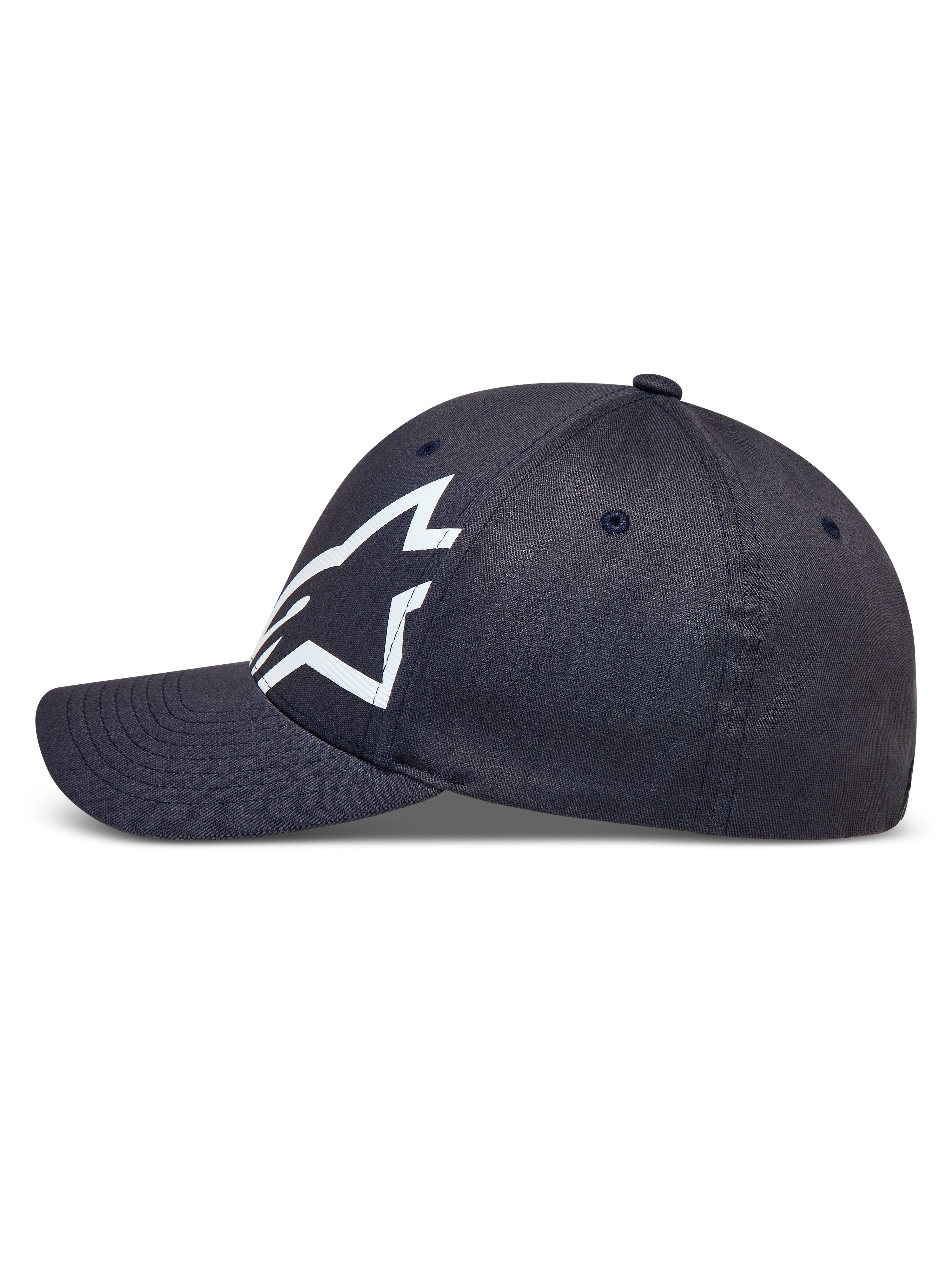 Alpinestars Maze Hat, ciemnoszara czapka sportowa z zakrzywionym daszkiem i białym teksturowanym logo Astars.