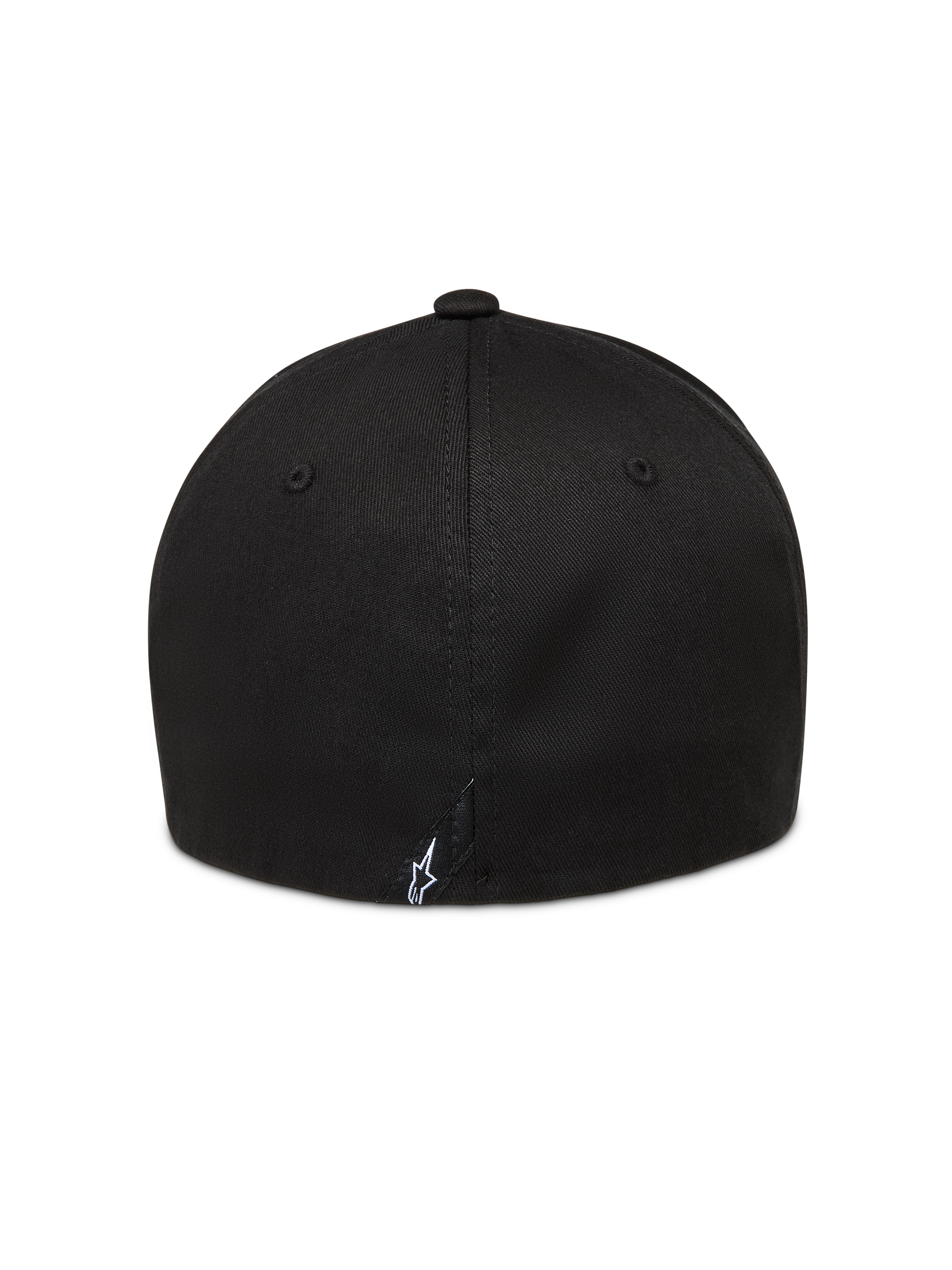 Alpinestars Arclight Hat, black flex back cap with a structured crown and small white embroidered Astars logo on the rear.