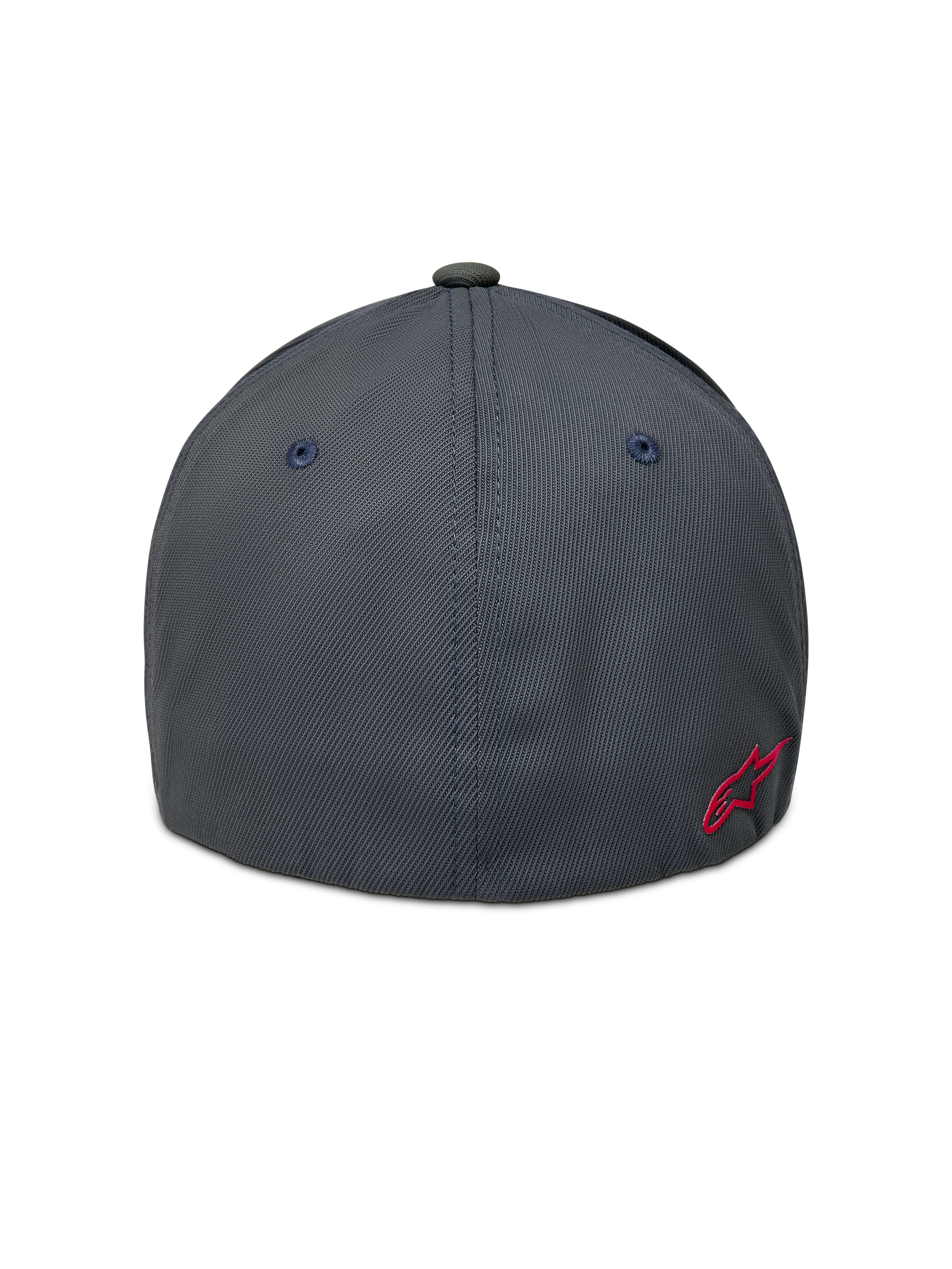 Alpinestars Points Hat, ciemnoszara czapka sportowa z elastycznym tyłem, czerwone logo Astars z tyłu, materiał nylon tactel