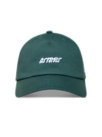 Alpinestars Explorer Strapback, zielona czapka z daszkiem, białe haftowane logo Astars, zakrzywiony daszek.