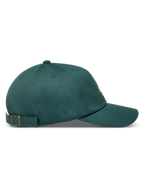 Alpinestars Explorer Strapback, zielona czapka z daszkiem, zakrzywiony daszek i regulowany pasek z metalową klamrą.
