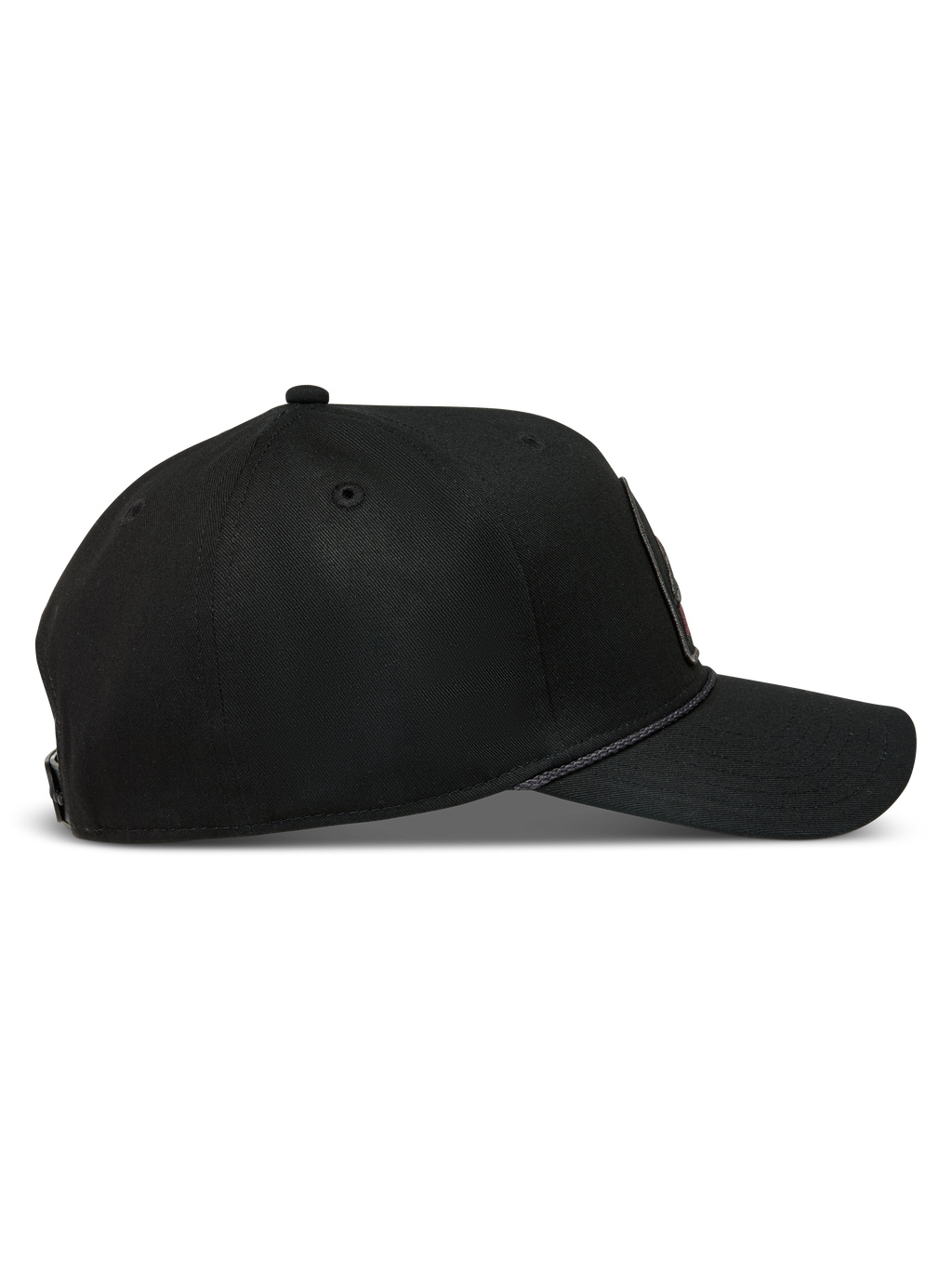 Alpinestars Acme Snapback, czarna czapka z daszkiem z kepru, zakrzywiony daszek, usztywniona korona i ozdobny sznurek.