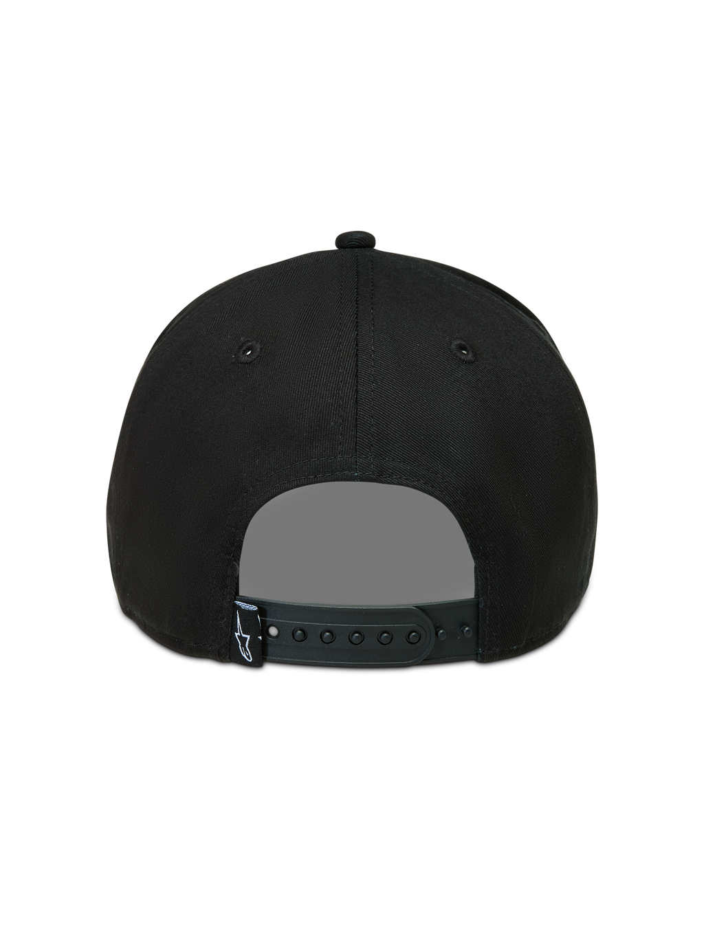 Alpinestars Acme Snapback, czarna czapka z daszkiem, regulowane zapięcie snapback i małe logo Astars z tyłu.