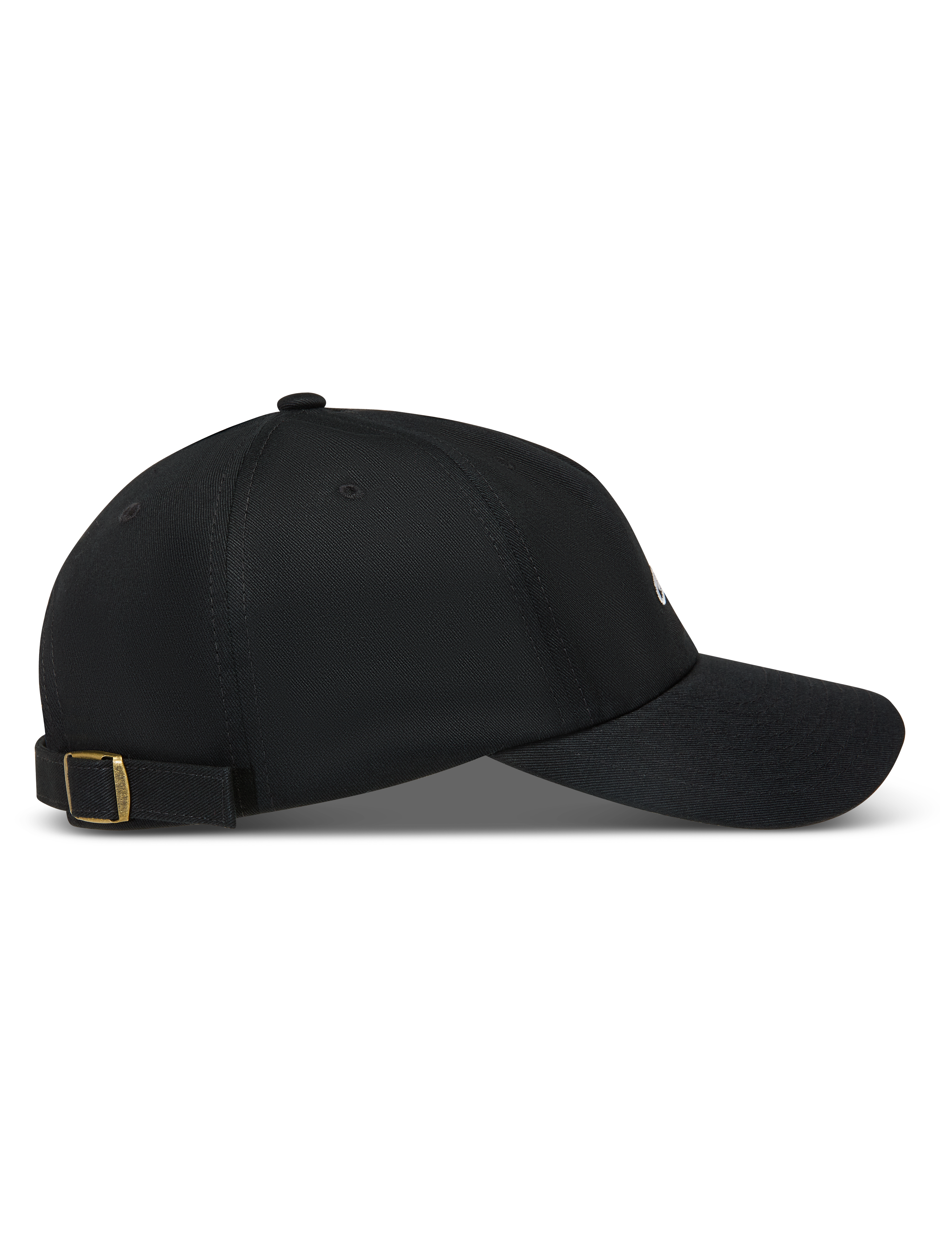 Alpinestars Dylan Dad Hat, czarna sportowa czapka z daszkiem z kepru, zakrzywiony daszek i regulowana mosiężna klamra.