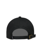 Alpinestars Dylan Dad Hat, czarna czapka z daszkiem z kepru, regulowane zapięcie z tyłu z metalową klamrą.
