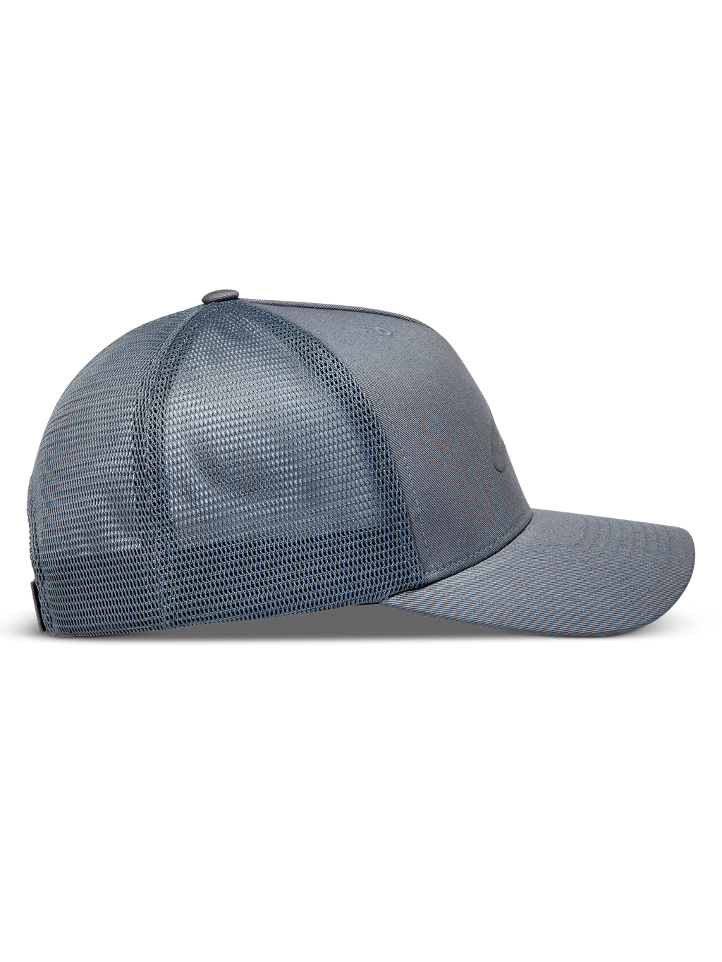 Alpinestars Augment Trucker, szara czapka z daszkiem z boku, oddychająca siatka i zakrzywiony daszek.