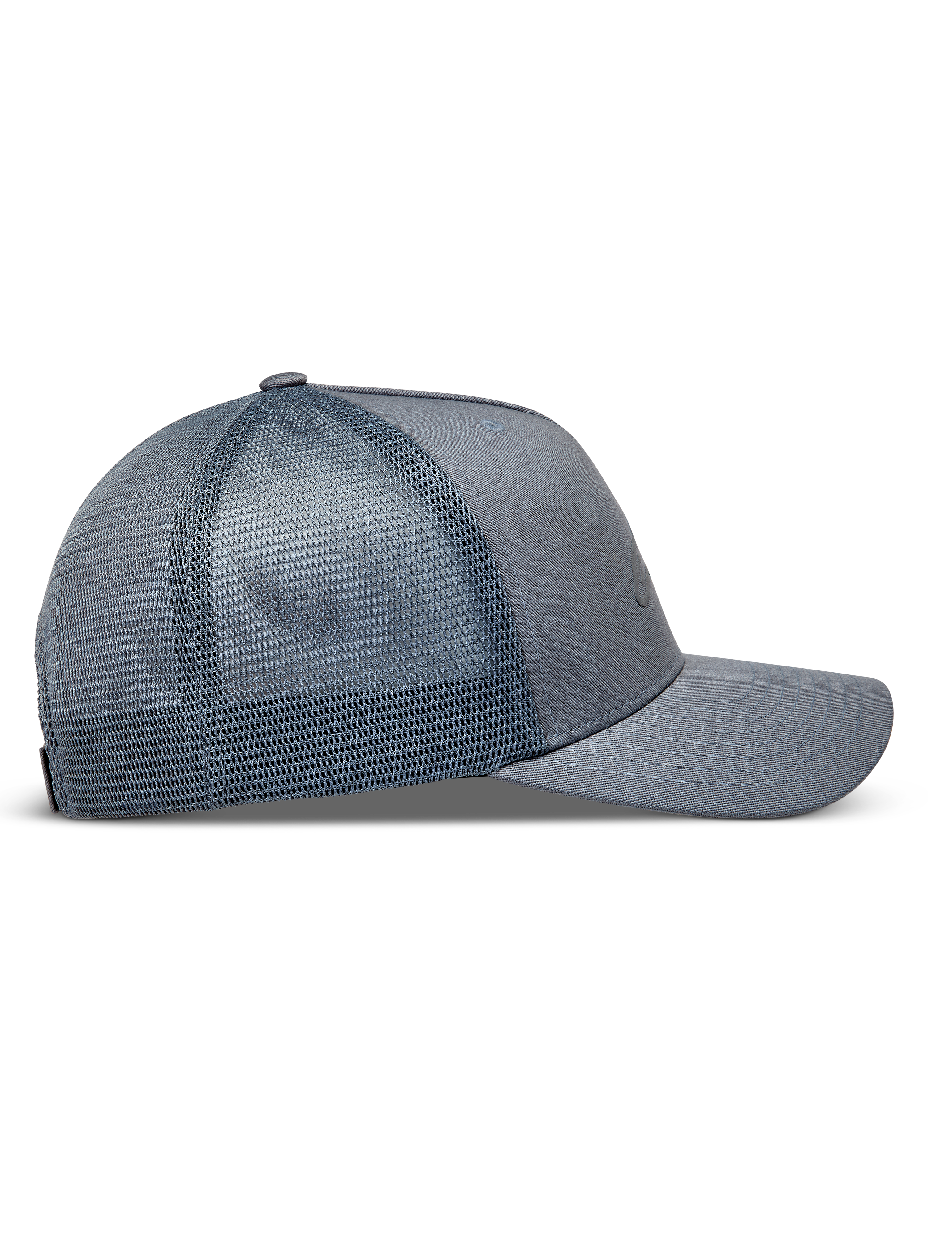 Alpinestars Augment Trucker, szara czapka z daszkiem z boku, oddychająca siatka i zakrzywiony daszek.