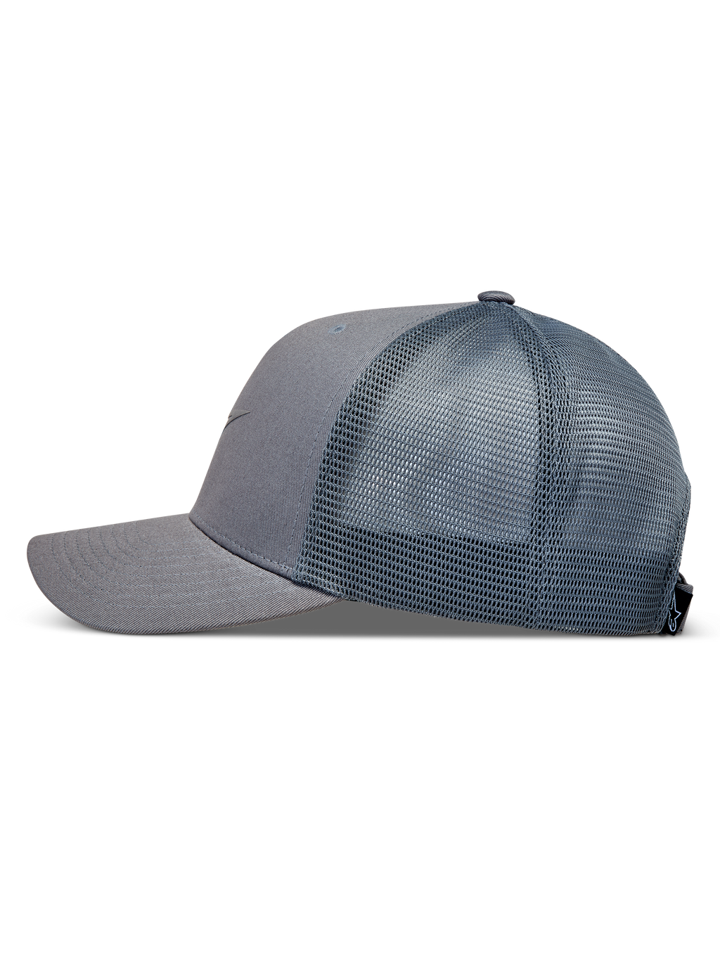 Alpinestars Augment Trucker kapelusz, szara czapka z daszkiem typu trucker z tkaniny twill i przewiewnej siatki.