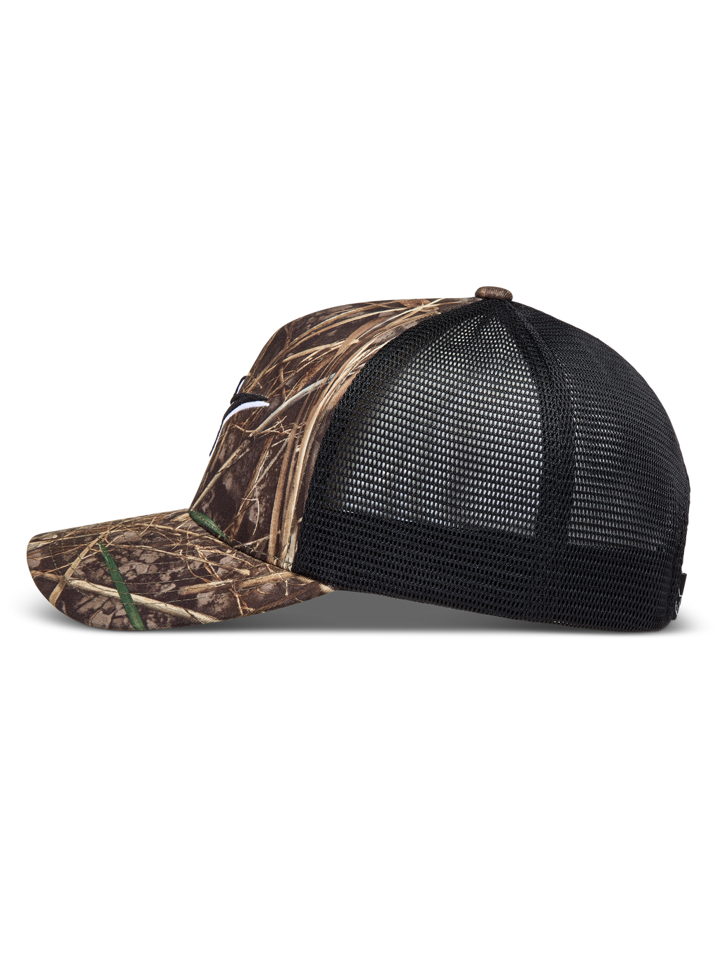 Alpinestars Thicket Realtree, czapka z daszkiem typu trucker, wzór camo i czarny, zakrzywiony daszek oraz przewiewna siatka mesh.