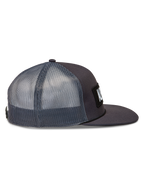 Alpinestars Ten Trucker, szara czapka z daszkiem z przewiewną siateczką z tyłu i płaskim daszkiem.