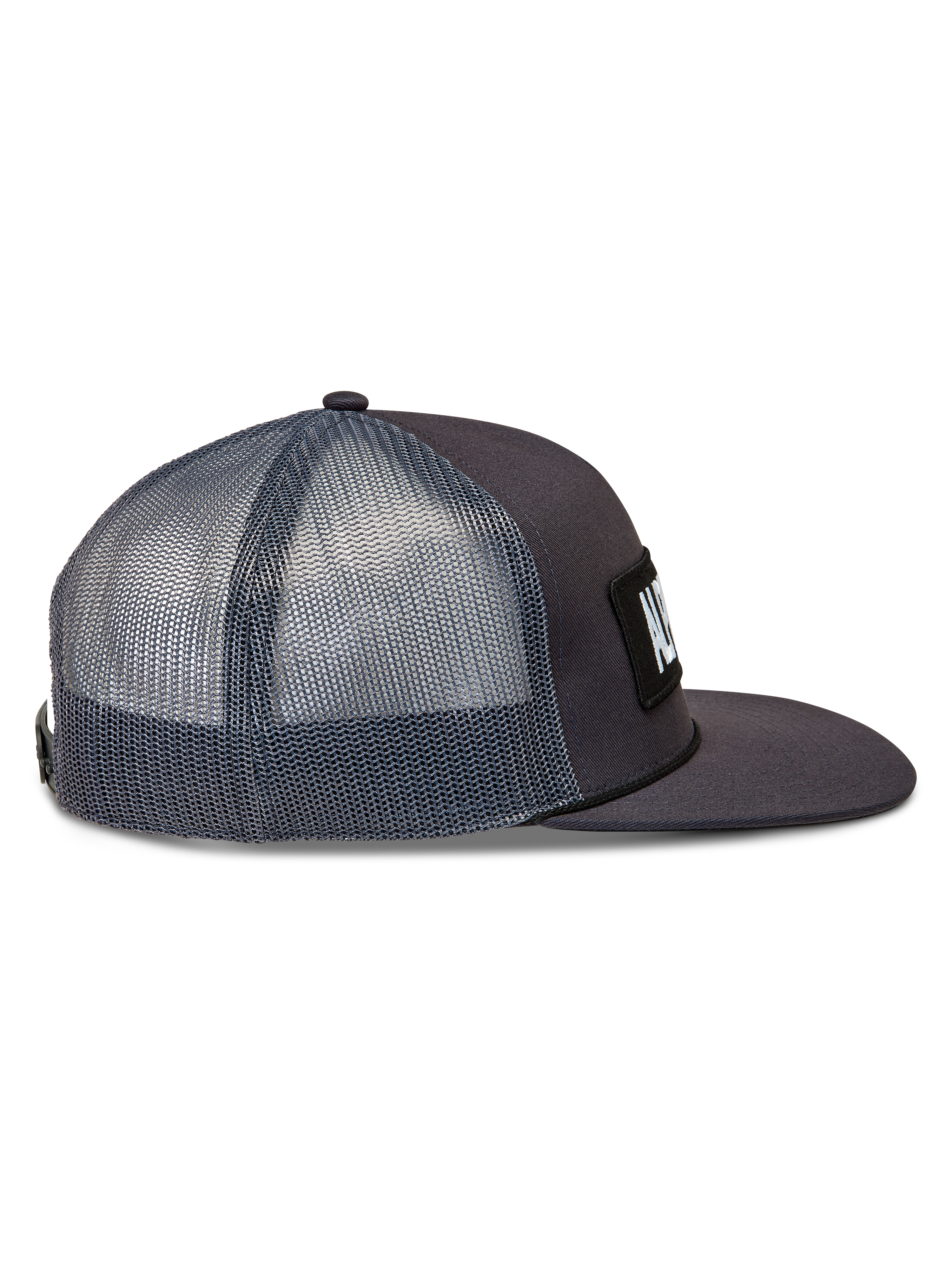 Alpinestars Ten Trucker, szara czapka z daszkiem z przewiewną siateczką z tyłu i płaskim daszkiem.