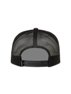 Alpinestars Hotlink Trucker, czarna i brązowa czapka z daszkiem, siateczkowe panele, regulowane zapięcie snapback.