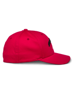 Alpinestars Arcstars Hat, czerwona, widok z boku, strukturalna czapka z zakrzywionym daszkiem, tkanina z elastycznego diagonalu, czarny haft 3D, odzież sportowa