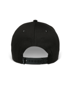 Alpinestars Canyon Hat, czarna czapka z daszkiem typu snapback, widok z tyłu z regulowanym zapięciem i małą tkaną metką z logo Astars, materiał 100% bawełna o splocie skośnym, codzienne nakrycie głowy inspirowane motorsportem