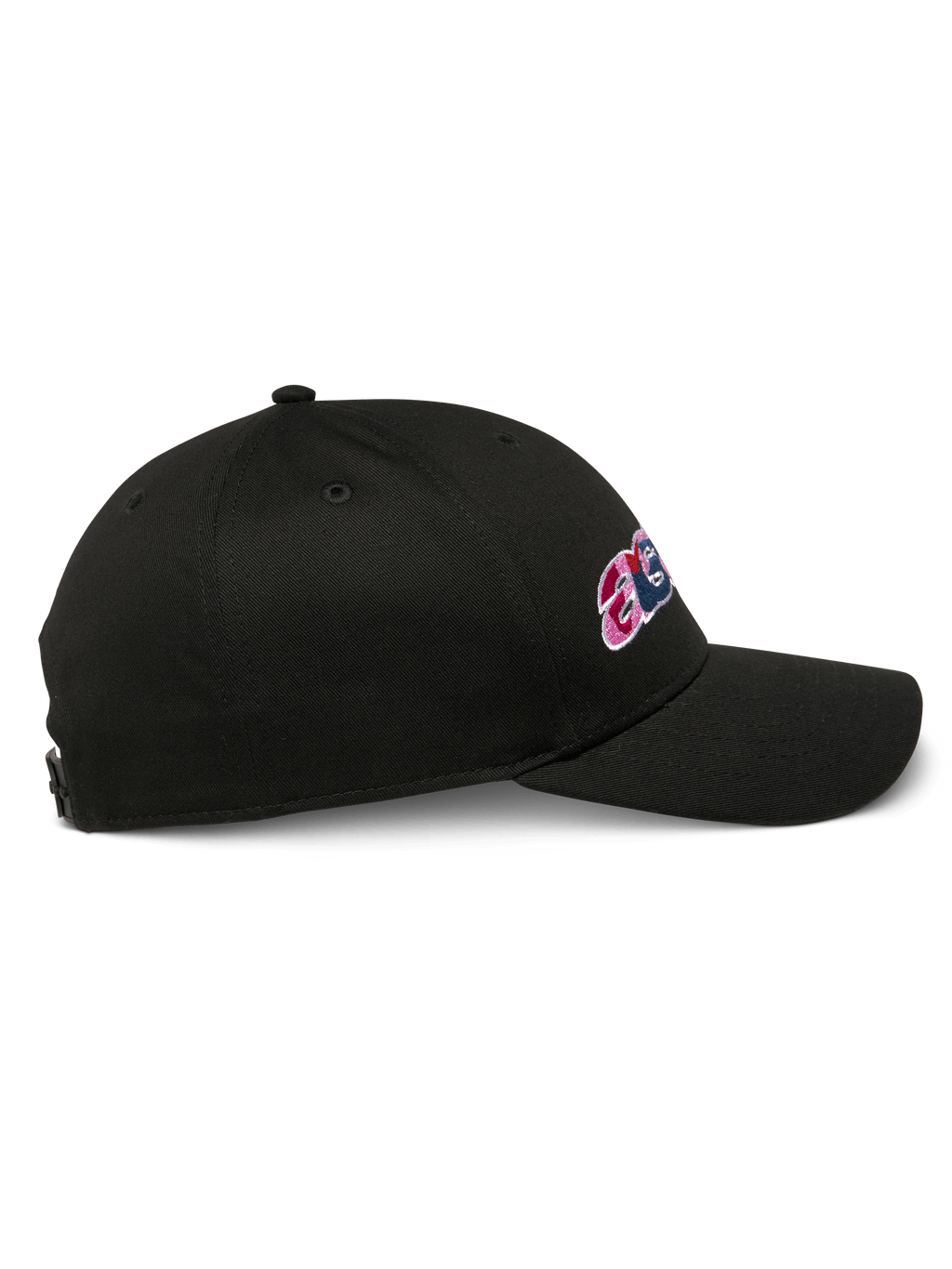 Alpinestars Canyon Hat, czarna czapka z daszkiem typu snapback, widok z profilu, zakrzywiony daszek, z bocznym haftem i ustrukturyzowaną koroną, casualowe nakrycie głowy motorsport