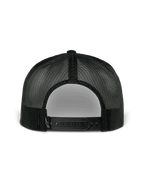 Alpinestars Orion Trucker Hat, widok z tyłu, granatowo-czarna, z czarną poliestrową siatką i zapięciem snapback, codzienne nakrycie głowy inspirowane sportami motorowymi