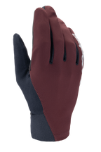 Rękawice Alpinestars A-Dura Thermal, zimowe rękawice MTB, ciemnobordowe i czarne, wyposażone w wiatroszczelną powłokę zewnętrzną i neoprenowy mankiet, białe logo, izolacja termiczna do jazdy w chłodne dni