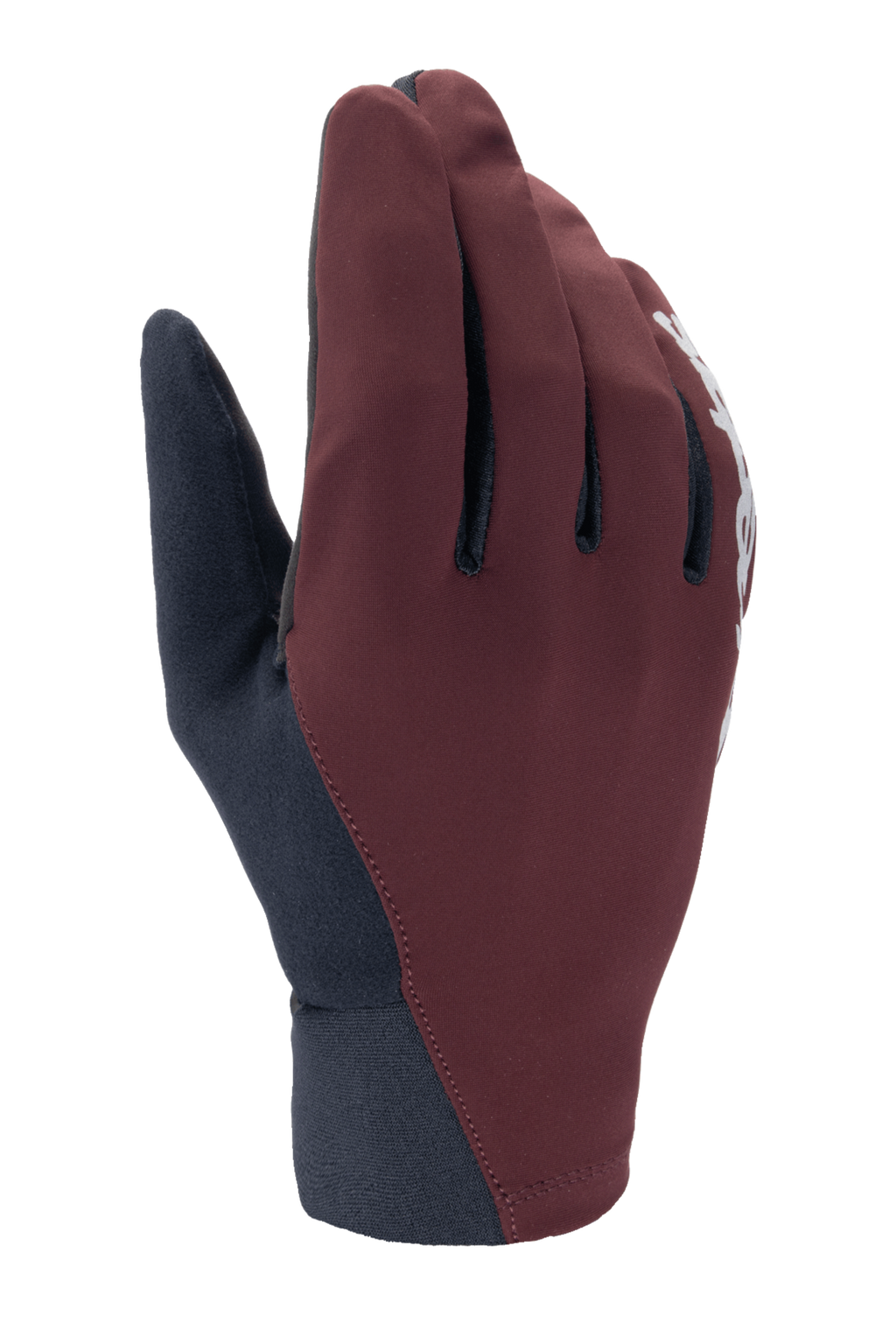 Alpinestars Stella A-Dura Thermal Gloves, damskie rękawice rowerowe MTB, bordowe i granatowe, niskoprofilowy design, neoprenowy mankiet, białe logo z boku, przeznaczone do jazdy w niskich temperaturach