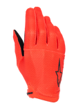 Alpinestars A-Aria Gloves, rękawice rowerowe MTB, kolor Spicy Orange, z czarnym logo gwiazdy z boku, teksturowany, oddychający elastyczny materiał, lekka i niskoprofilowa konstrukcja.