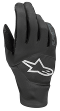 Rękawice Alpinestars Drop 4.0, rękawice rowerowe MTB, czarne z dużym białym logo gwiazdy na wierzchu dłoni, oddychająca konstrukcja z elastycznej siatki, smukły ergonomiczny design do jazdy enduro