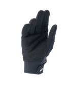 Alpinestars A-Supra Shield Gloves, Black, palm view featuring perforated synthetic suede for ventilation, neoprene cuff with hook and loop closure and white star logo, technical gear for MTB and gravity riding