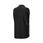 Alpinestars A-Dura Thermal Vest, czarna kamizelka rowerowa, widok z tyłu z boku, gładki materiał i małe białe logo Alpinestars na dole, lekka izolacja termiczna do jazdy na rowerze górskim