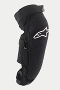 Alpinestars Vector Pro Knee/Shin Protector, ochraniacz kolan i piszczeli, czarny, z białym logo Alpinestars na kolanie, teksturowany panel przedni odporny na ścieranie, regulowane paski na rzepy, oddychający sprzęt ochronny MTB