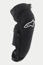 Alpinestars Vector Pro Knee/Shin Protector, ochraniacz kolan i piszczeli, czarny, z białym logo Alpinestars na kolanie, teksturowany panel przedni odporny na ścieranie, regulowane paski na rzepy, oddychający sprzęt ochronny MTB