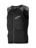 Alpinestars Kamizelka Ochronna A-Motion Plasma, kamizelka ochronna MTB, czarna i moro, certyfikat CE poziomu 1, ochrona klatki piersiowej i pleców Nucleon Plasma, oddychająca konstrukcja z siatki