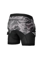 Alpinestars A-Motion Plasma, męskie spodenki ochronne MTB, czarny moro, ochraniacze bioder CE Level 1, widok z tyłu