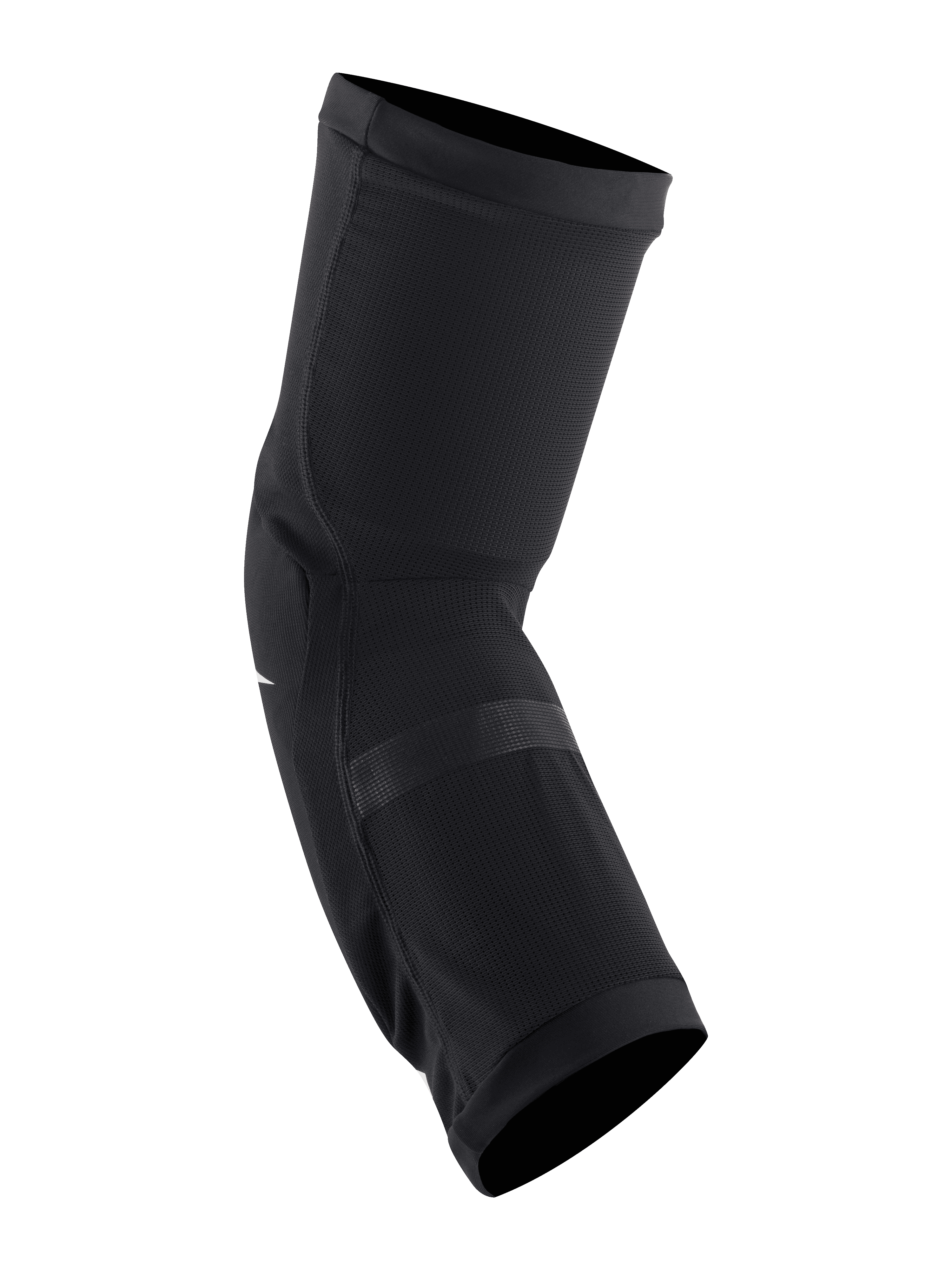Alpinestars Paragon Plus Knee Protectors, czarno-białe, wsuwane ochraniacze kolan MTB, oddychająca konstrukcja z rozciągliwej siatki, profilowane dopasowanie z elastycznymi mankietami do kolarstwa terenowego